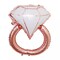 26" tall Rose Gold White Extra Large Diamond Wedding Ring Mylar Foil Balloon